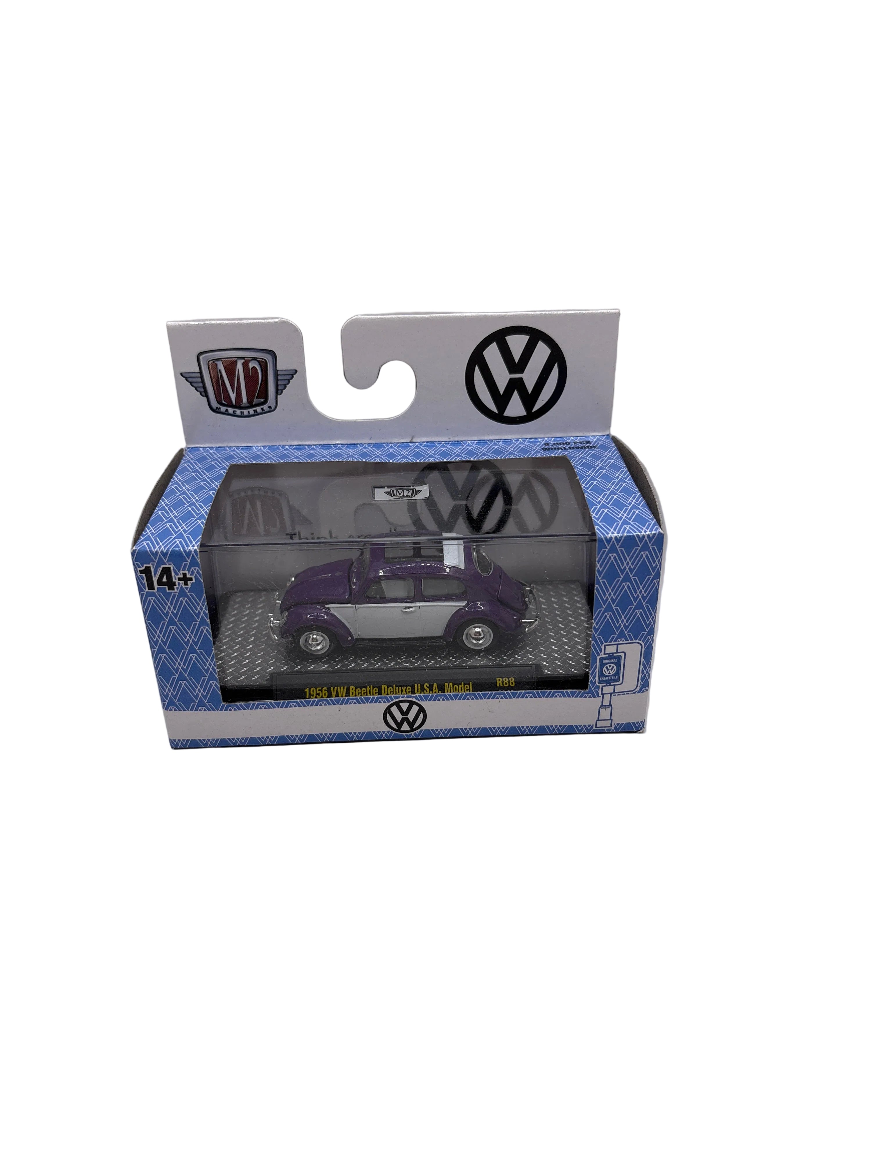 M2 1956 VW Beetle Deluxe U.S.A. Model Diecast purple