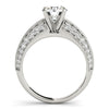 14k White Gold Pronged Round Antique Diamond Engagement Ring (1 1/2 cttw)