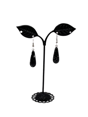 Black and white stone earrings