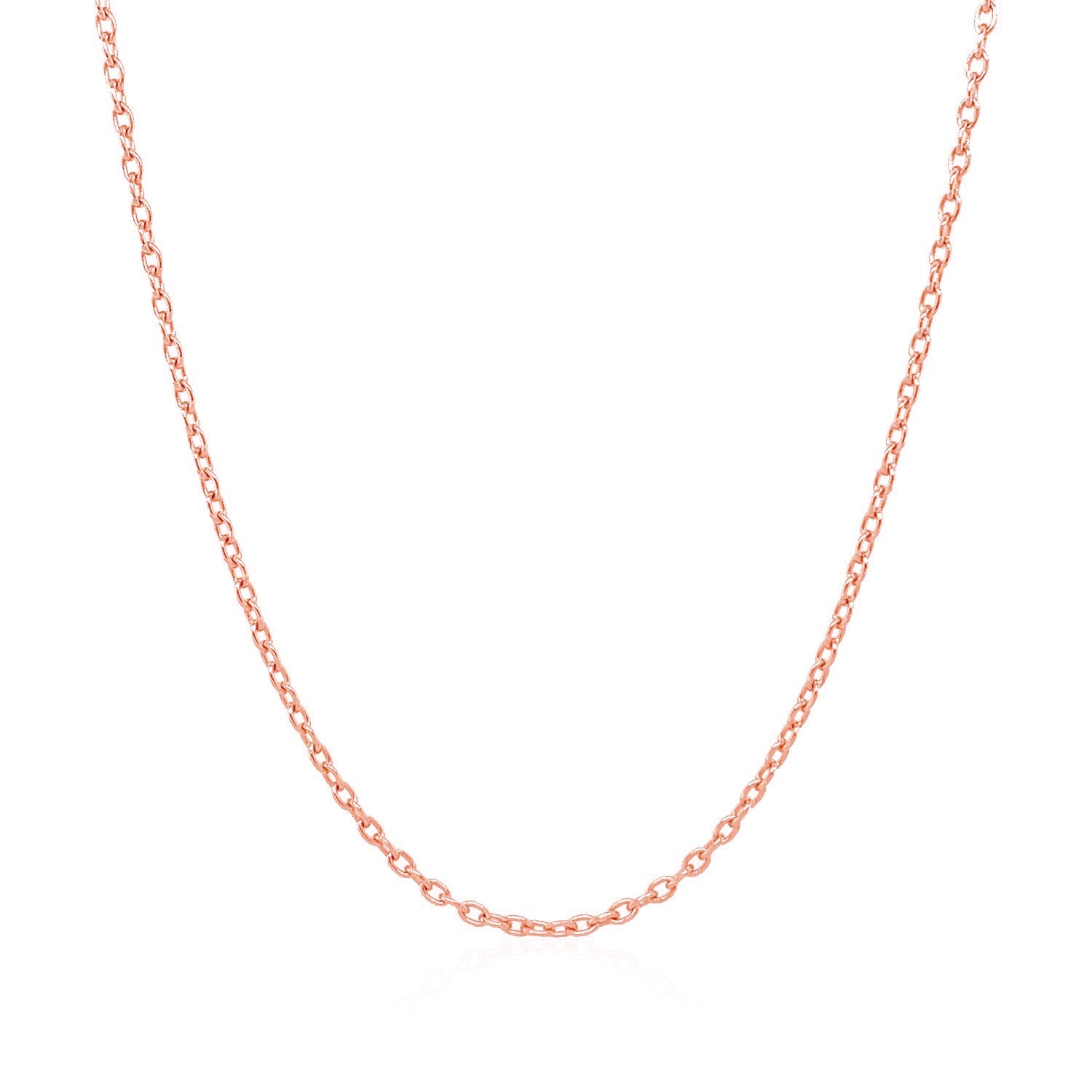 14k Rose Gold Round Cable Link Chain (1.50 mm)