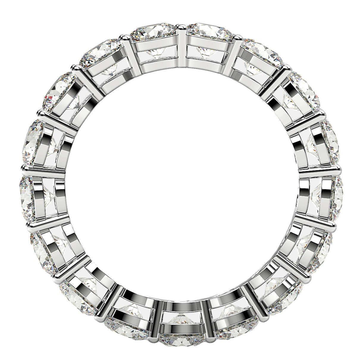 Round Cut Lab Grown Diamond Eternity Ring in 14k White Gold (3 cttw FG/VS2)