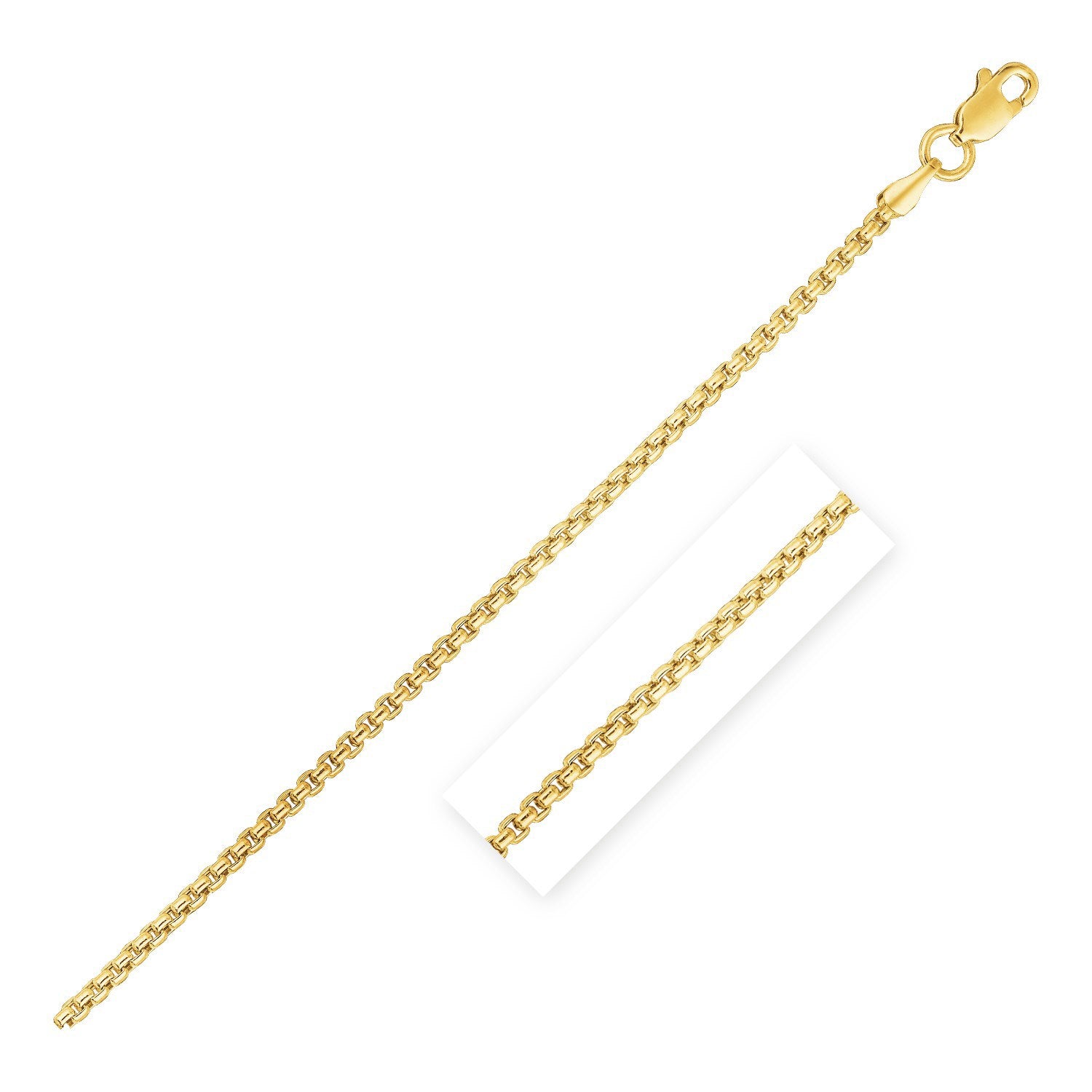 14k Yellow Gold Round Box Chain (1.30 mm)