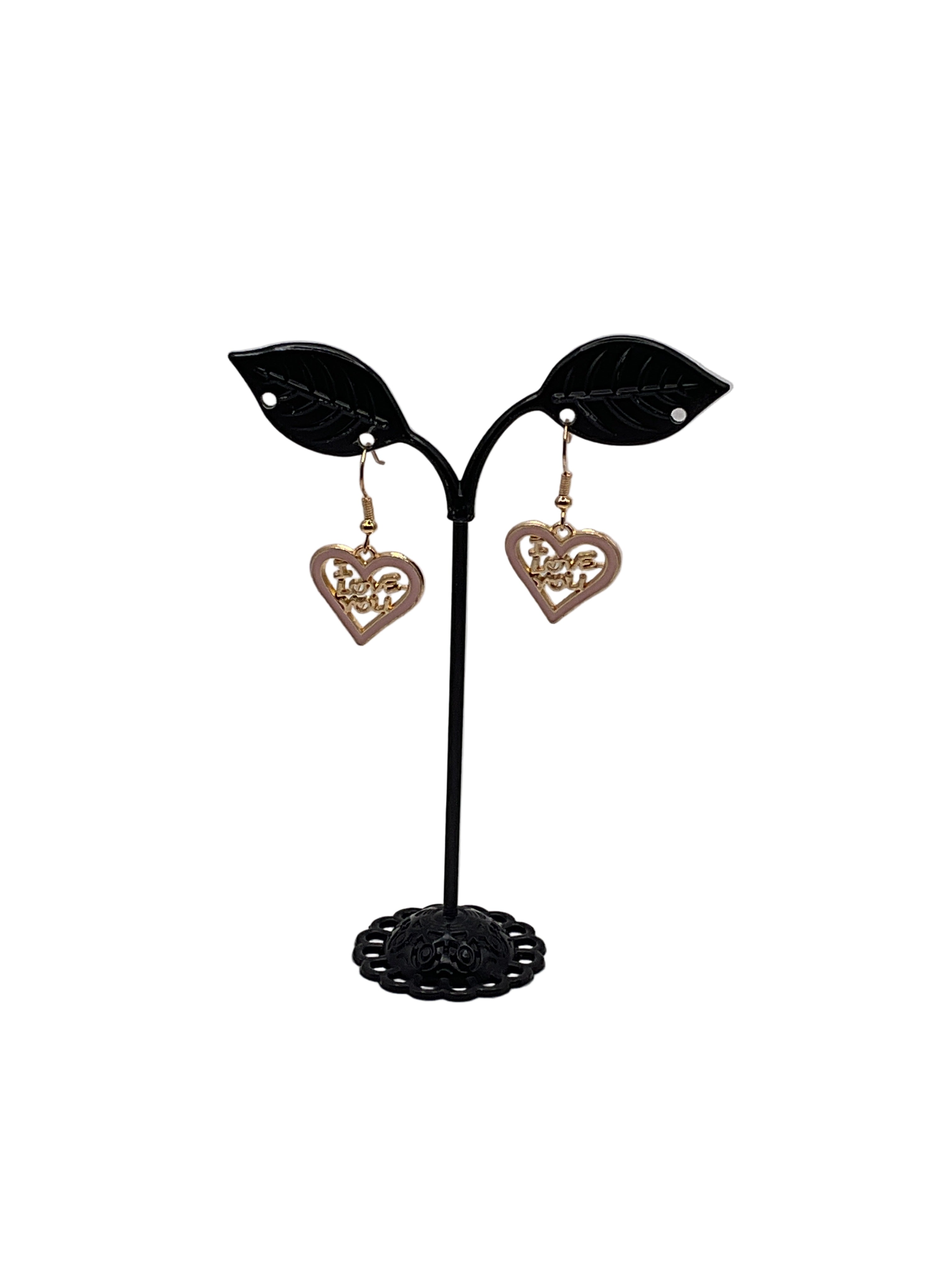 I love you heart earrings
