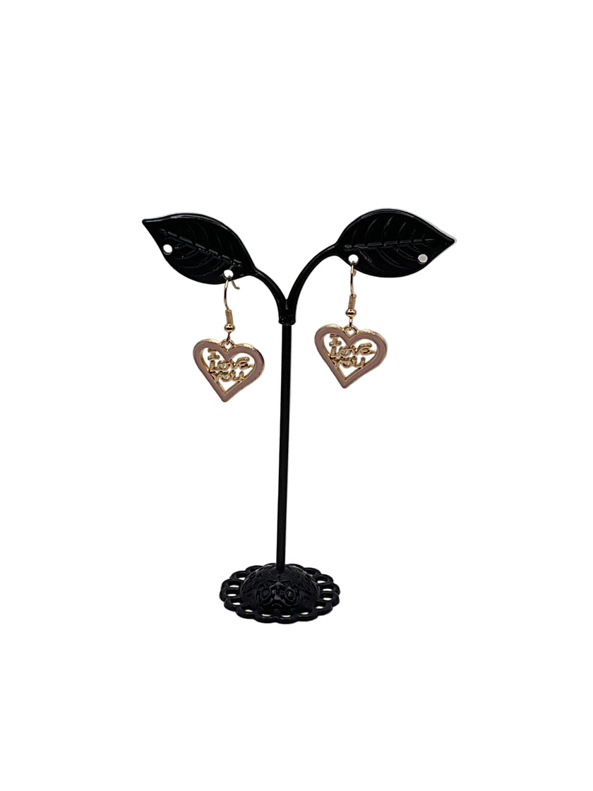 I love you heart earrings