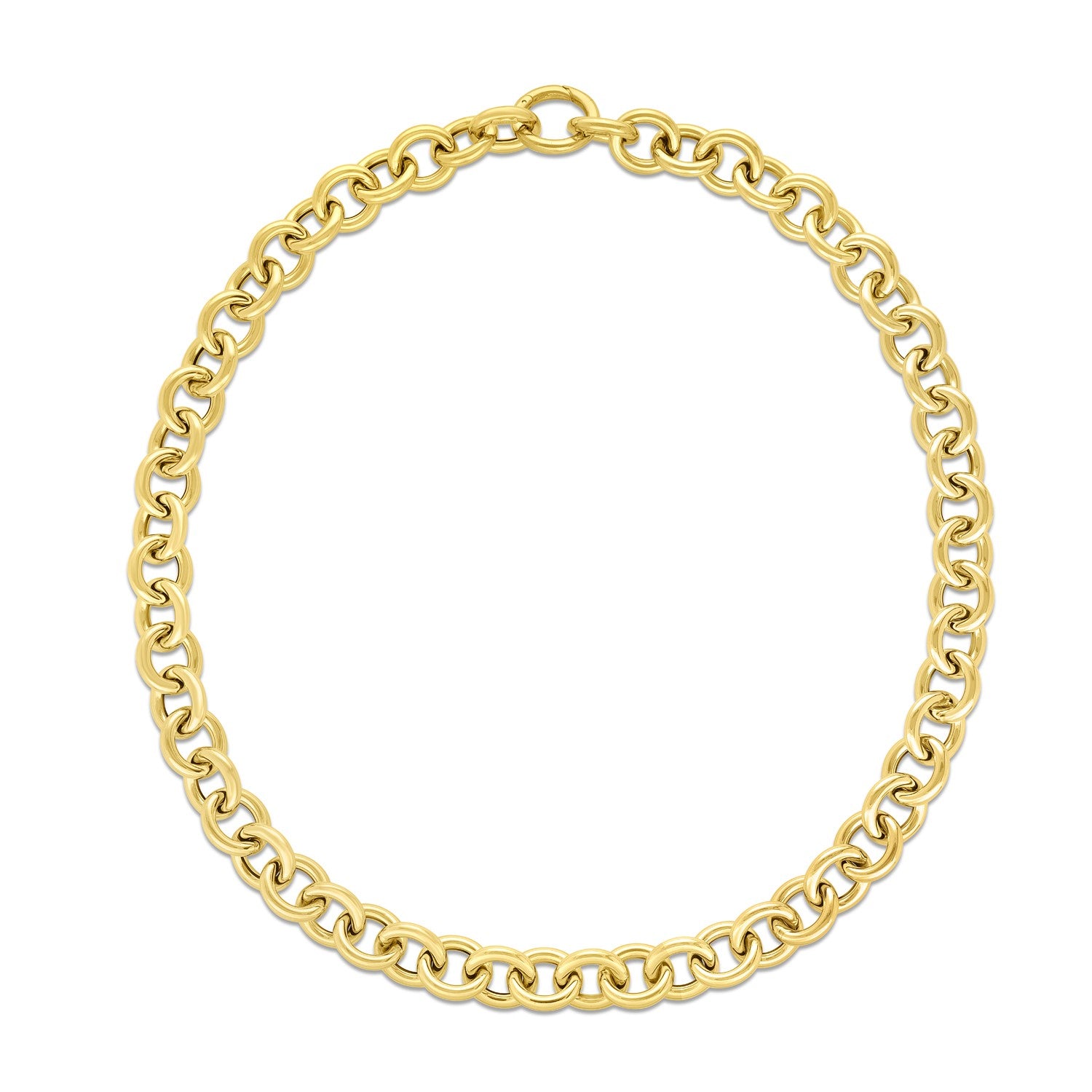 14k Yellow Gold Round Link Chain Necklace