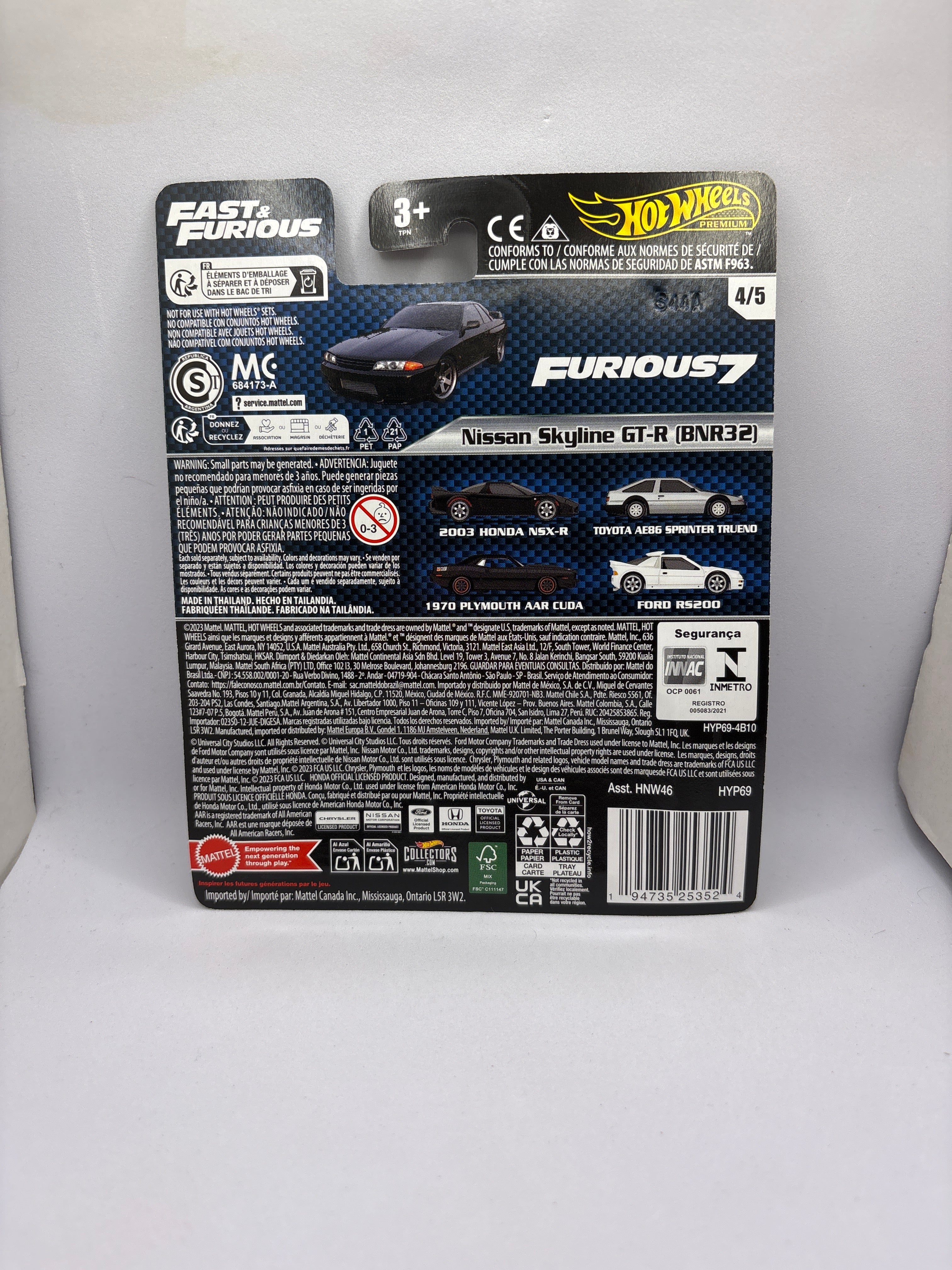 Hot Wheels Nissan Skyline GT-R (BNR32) Diecast