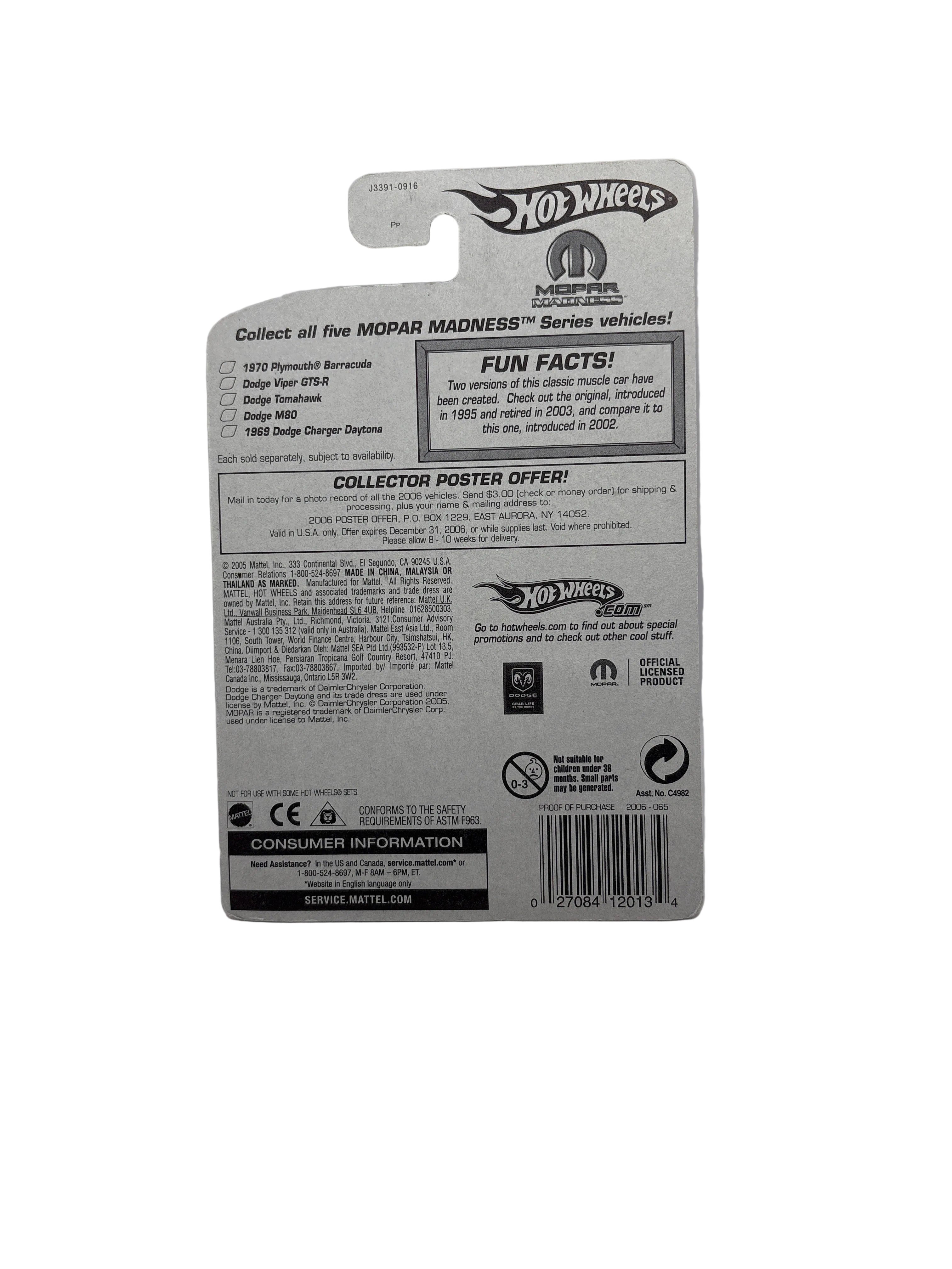 Hot Wheels 1969 Dodge Charger Daytona Diecast