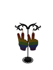 Rainbow Peace Hand Earrings