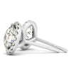 14k White Gold Round Prong Halo Style Earrings (1 cttw)