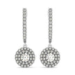 14k White Gold Double Halo Round Diamond Drop Earrings (1 cttw)