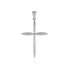 14k White Gold Rounded and Pointed Cross Pendant