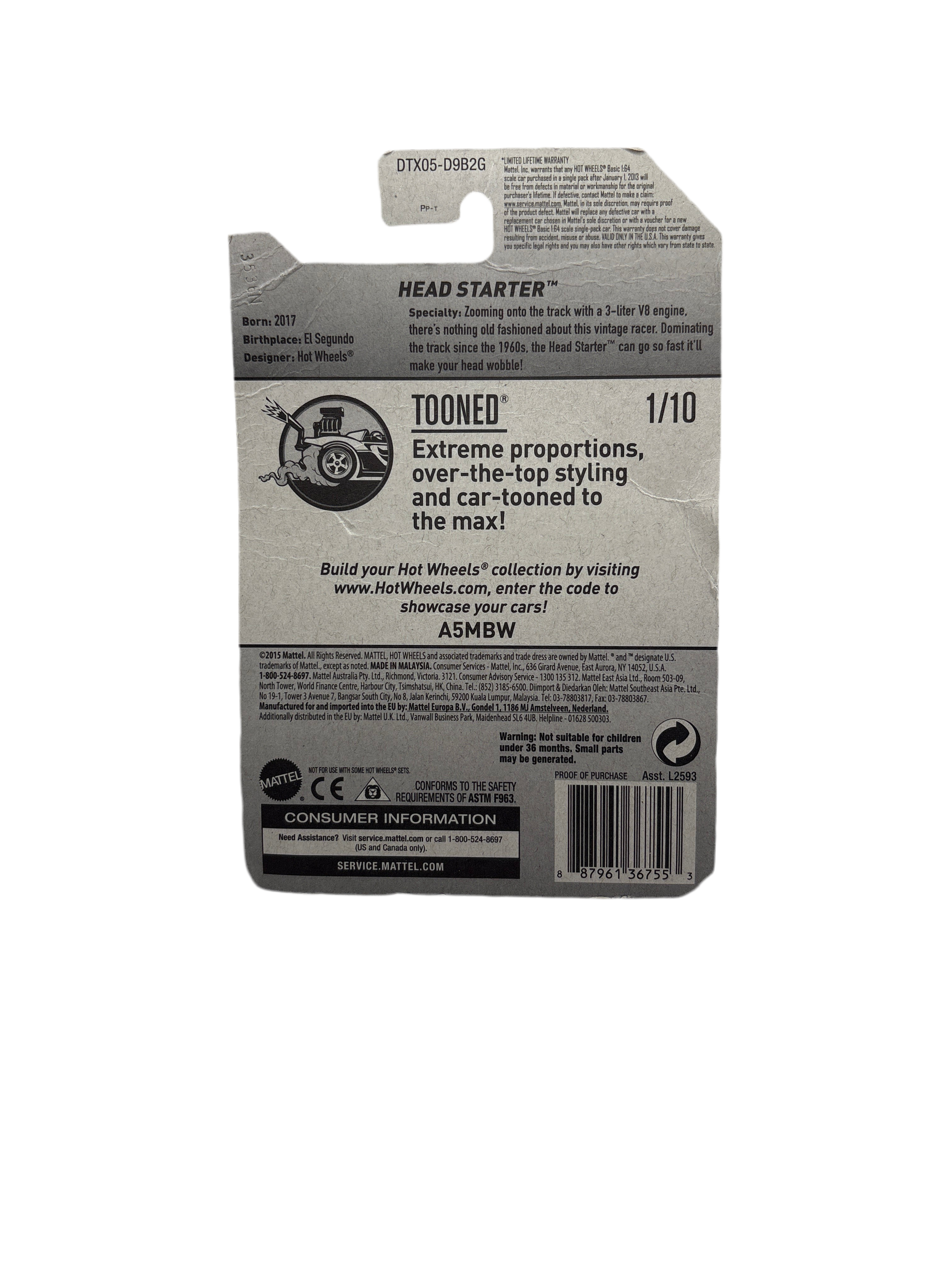 Hot Wheels Head Starter Diecast