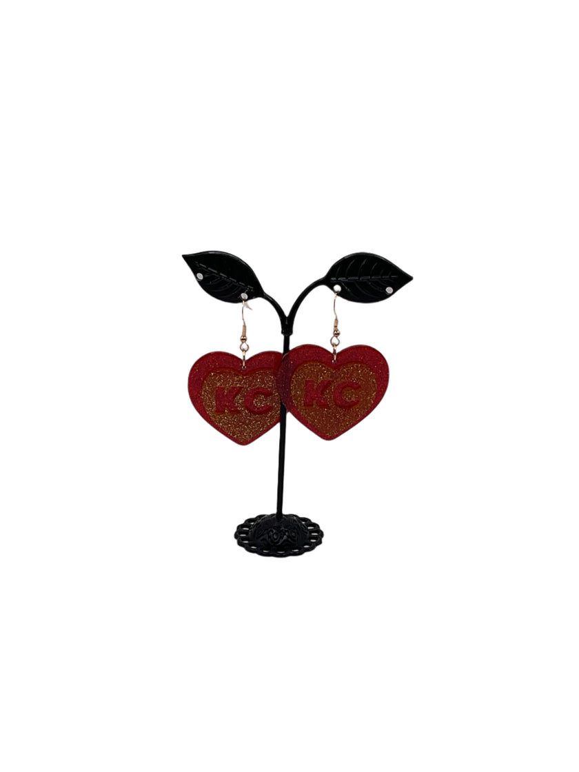 Football Heart Earrings