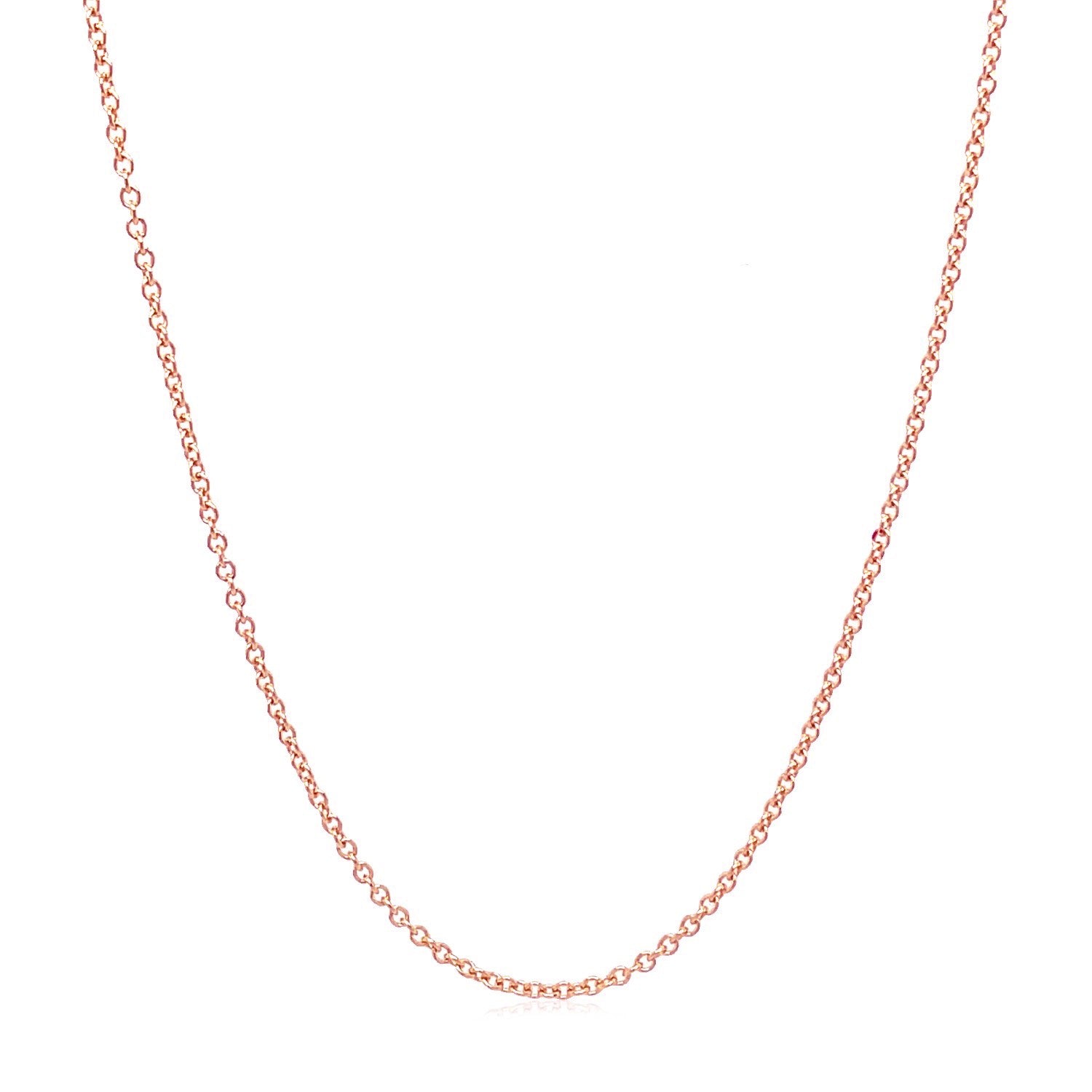 14k Rose Gold Round Cable Link Chain (1.25 mm)