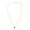 14k Yellow Gold 17 inch Necklace with Round Onyx