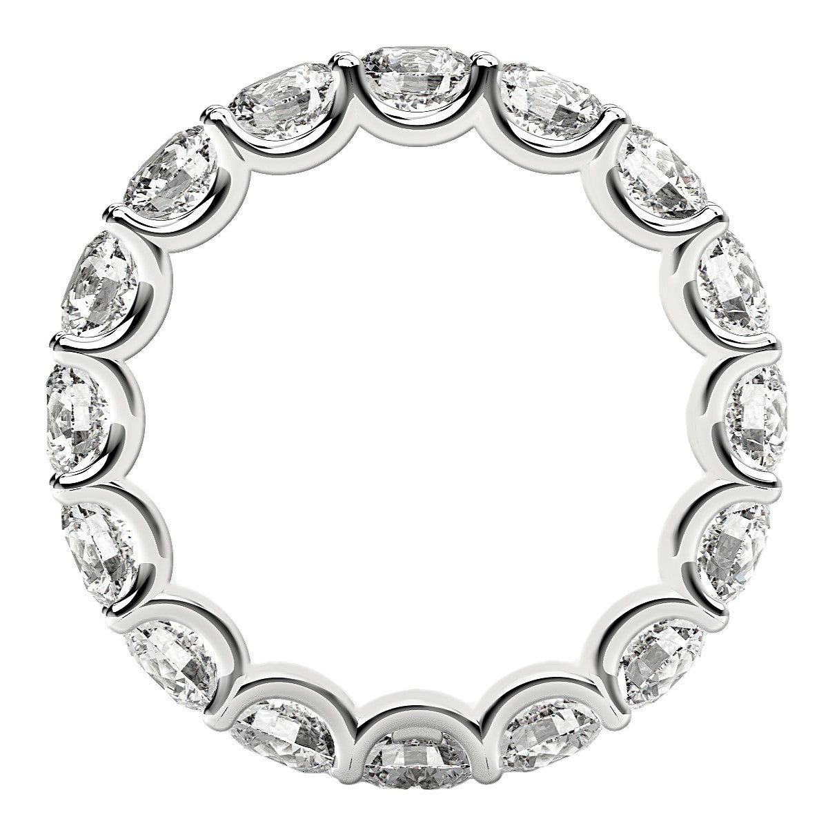 Round Cut Lab Grown Diamond Eternity Ring in 14k White Gold (4 cttw FG/VS2)