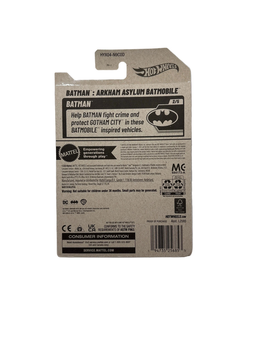 Hot Wheels Batman: Arkham Asylum Batmobile Diecast green