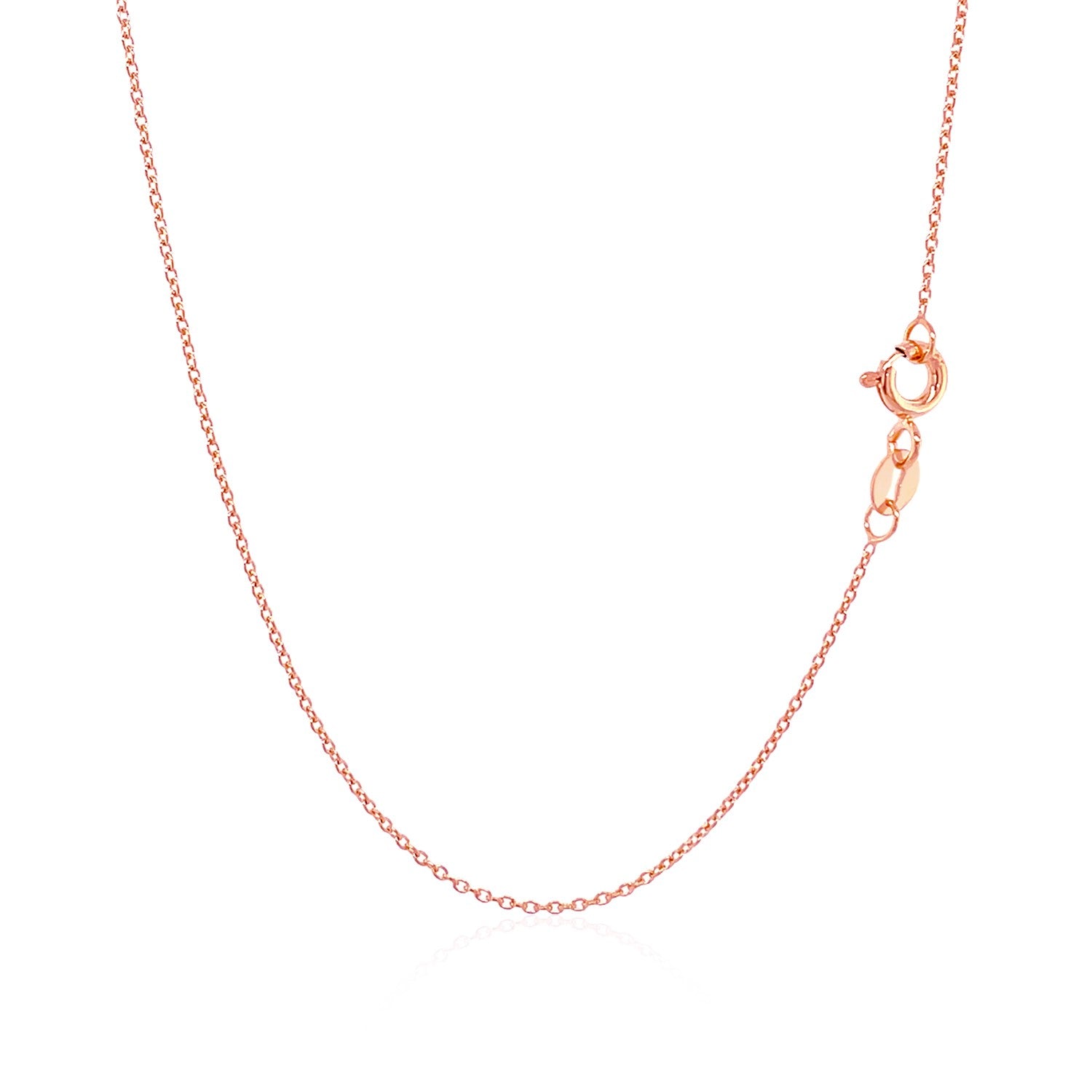 14k Pink Gold Oval Cable Link Chain (0.97 mm)