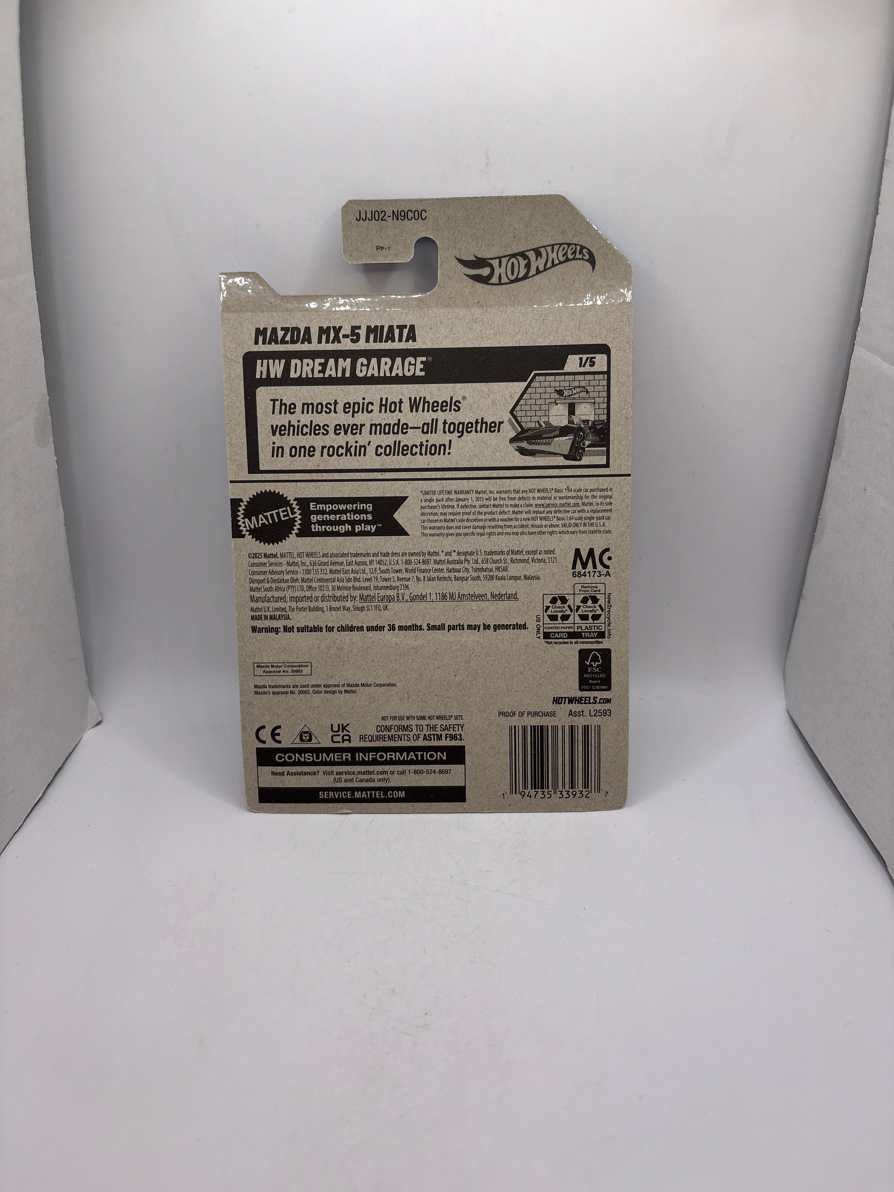 Hot Wheels Mazda MX-5 Miata Diecast white