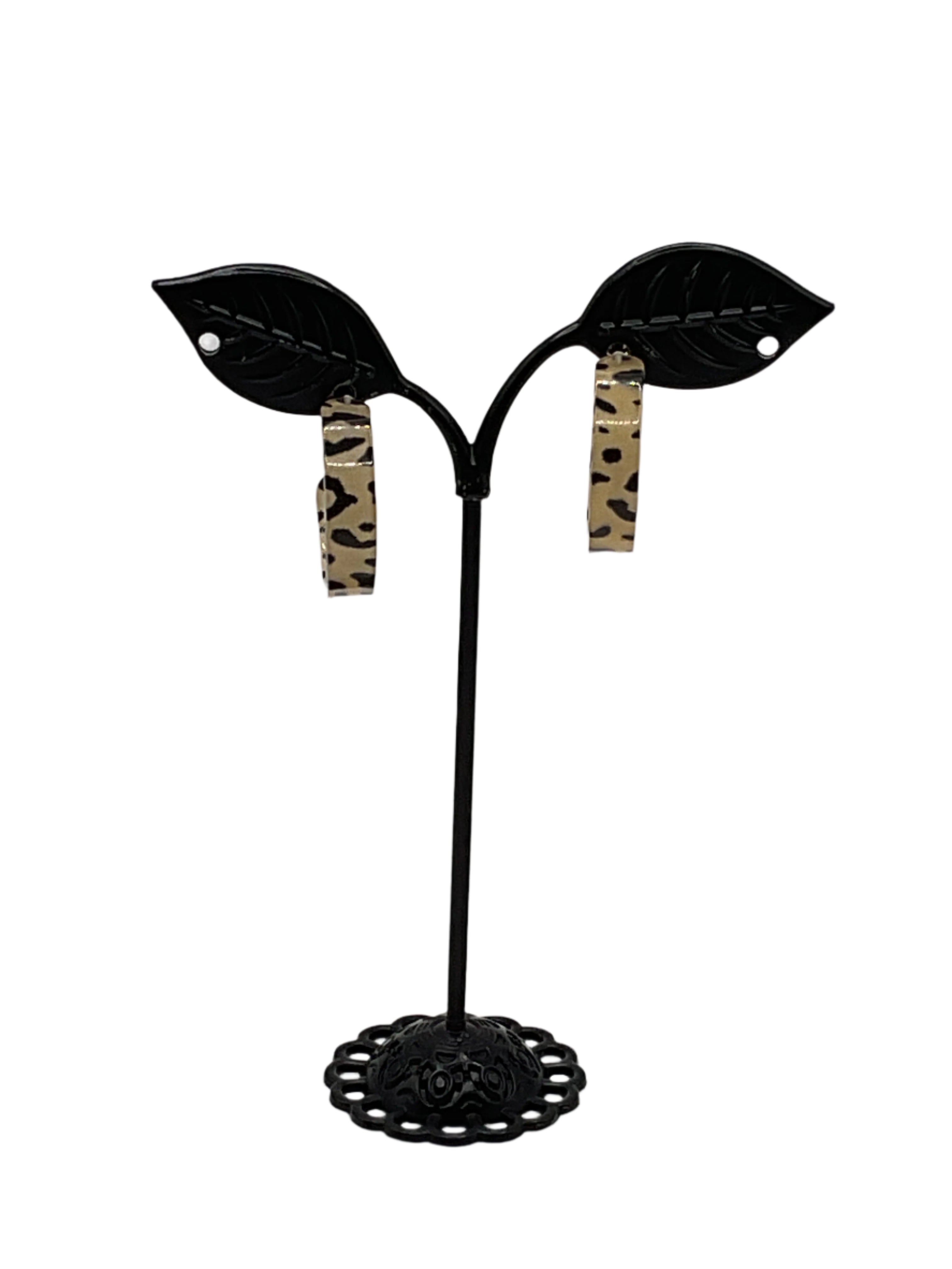 Leapord print hoop earrings
