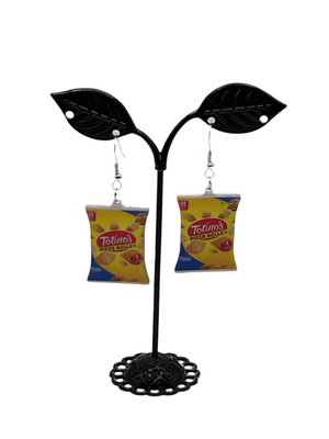 Pizza roll earrings