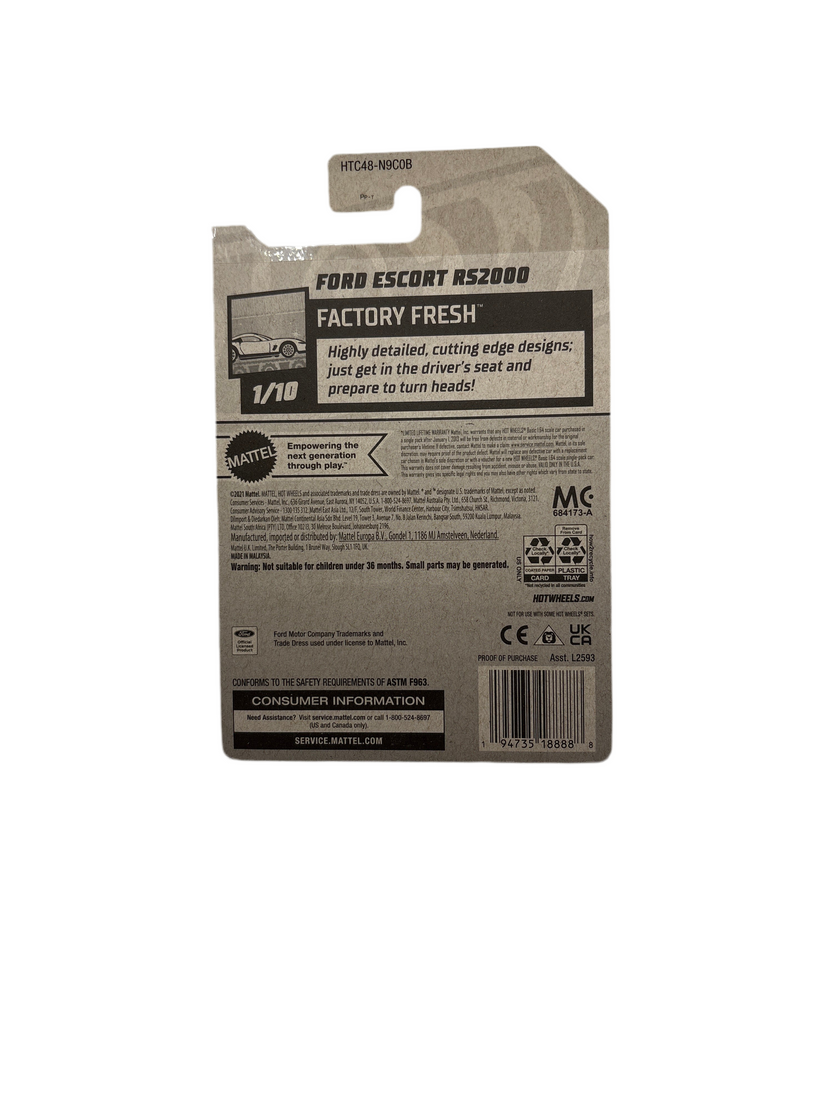 Hot Wheels Ford Escort RS2000 Diecast