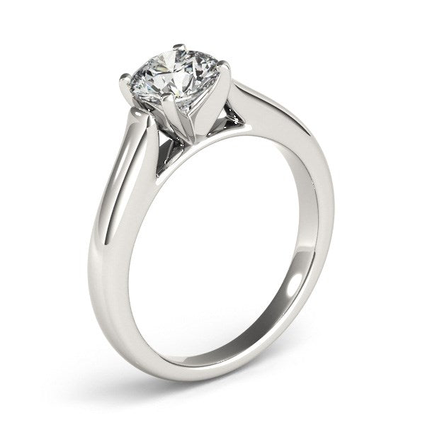 14k White Gold Cathedral Design Solitaire Diamond Engagement Ring (1 cttw)