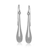 14k White Gold Long Polished Teardrop Dangling Earrings