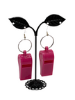 Pink whistle earrings