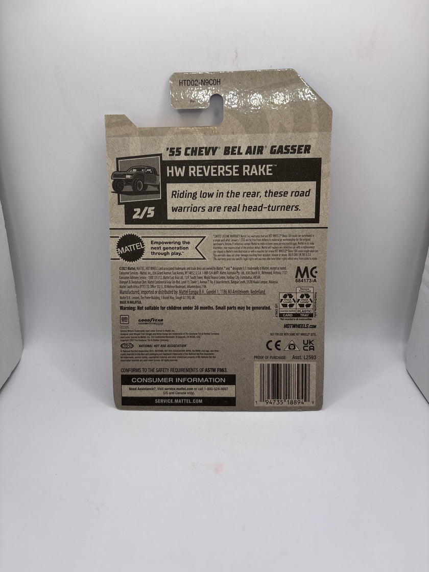 Hot Wheels 55 Chevy Bel Air Gasser Diecast Maroon