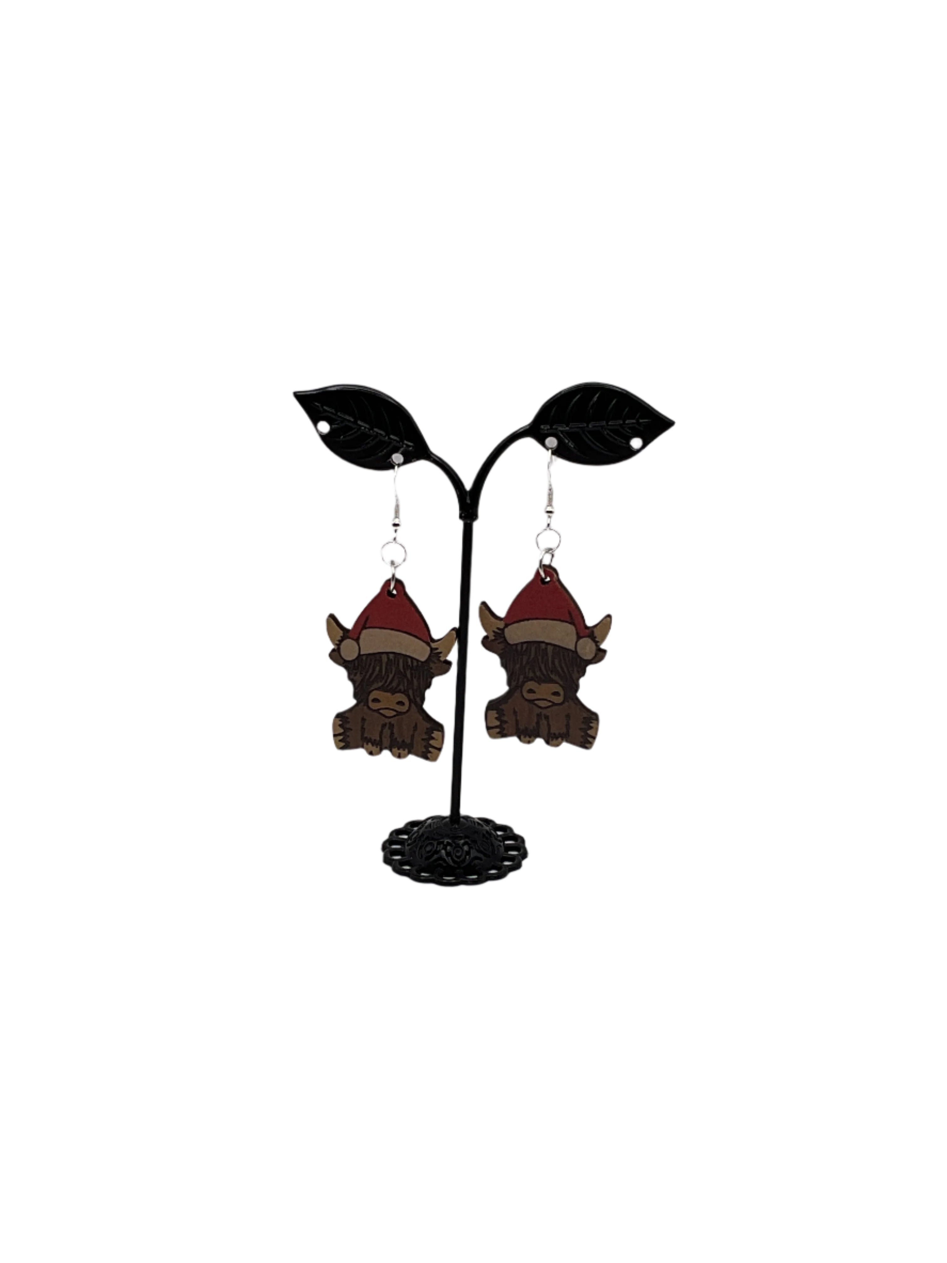 Highland Cow Christmas Earrings