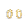 14k Two Tone Gold Double Round Hoops