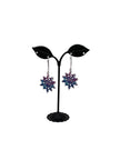 Blue and Purple Snowflake Earrings