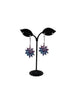 Blue and Purple Snowflake Earrings