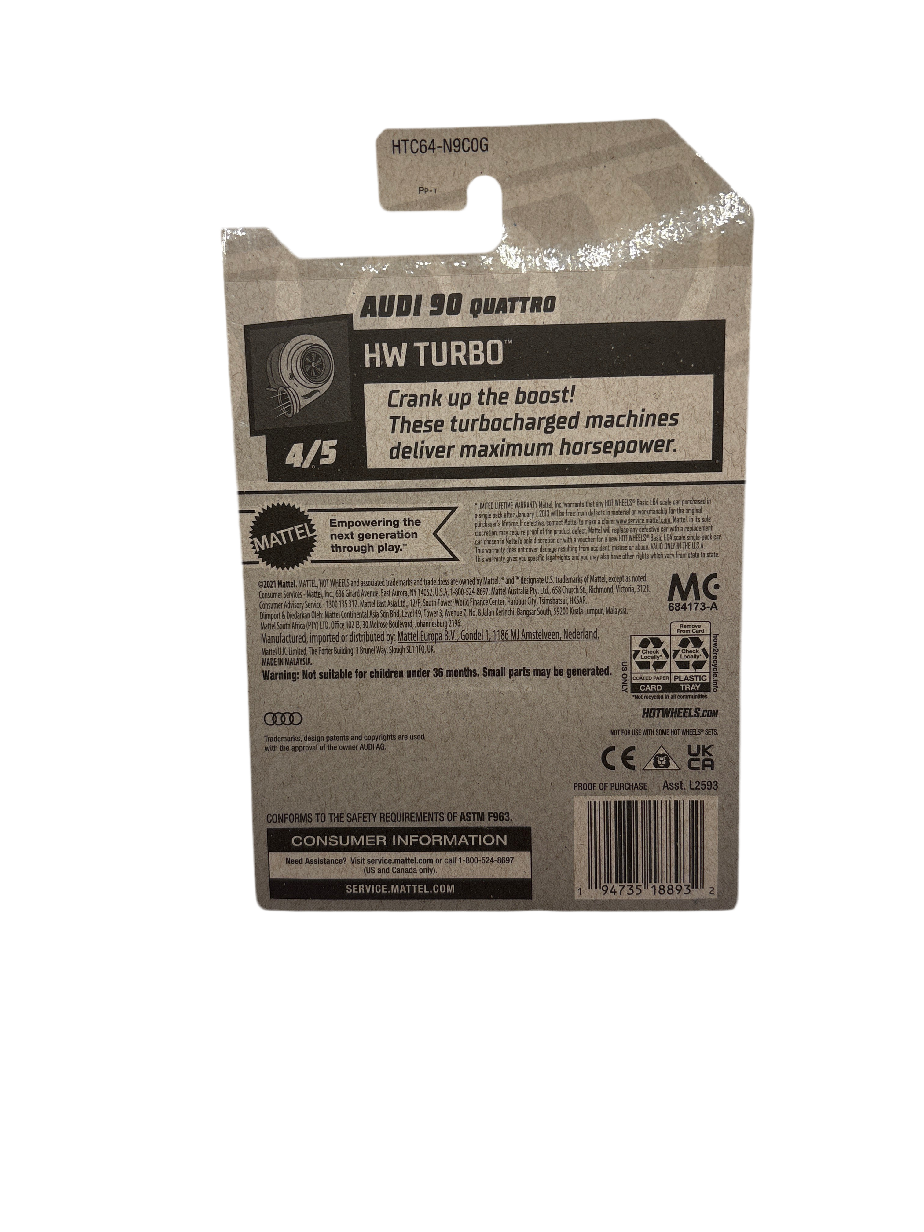 Hot Wheels Audi 90 Quattro Diecast