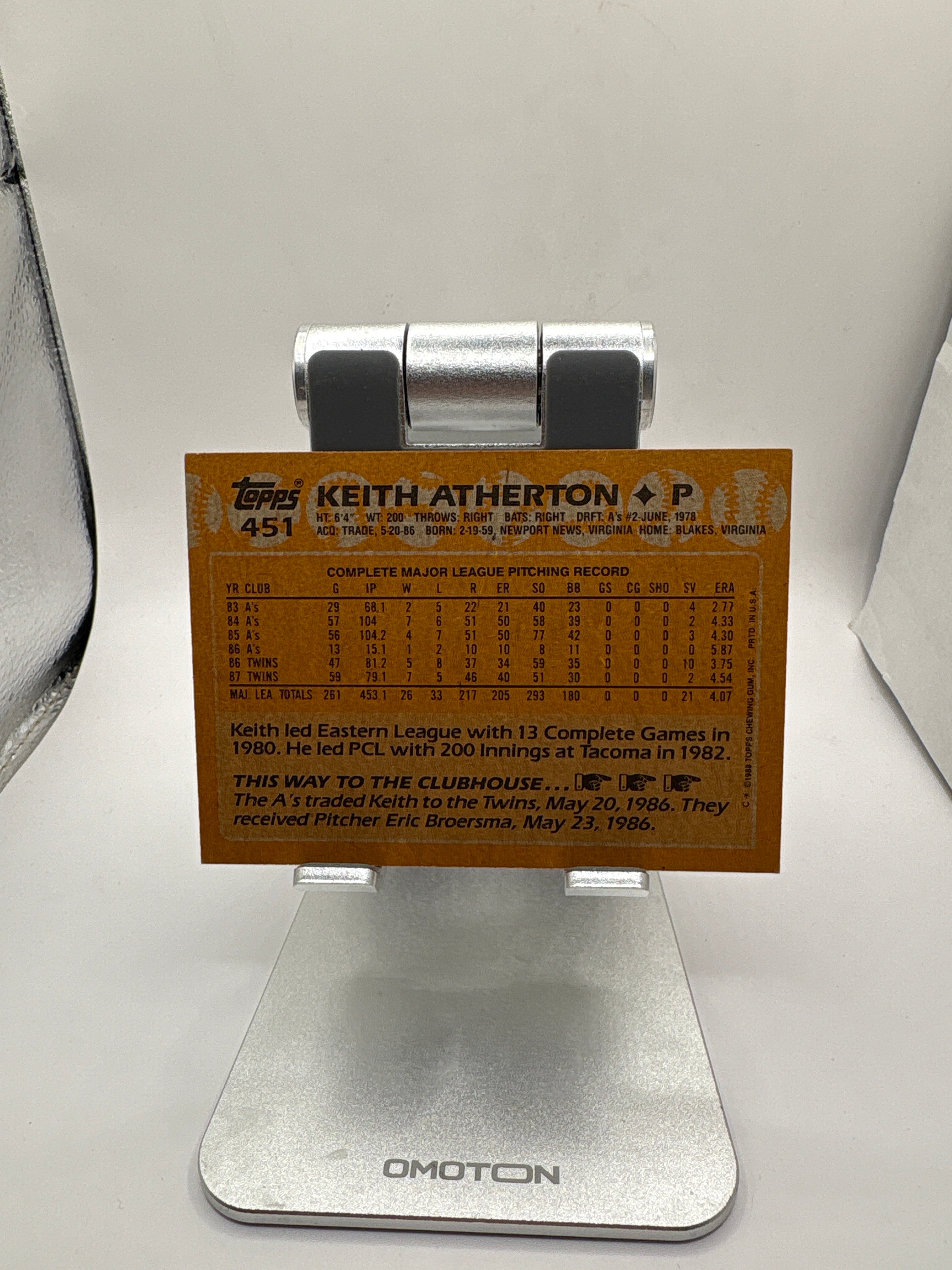 Topps Keith Atherton