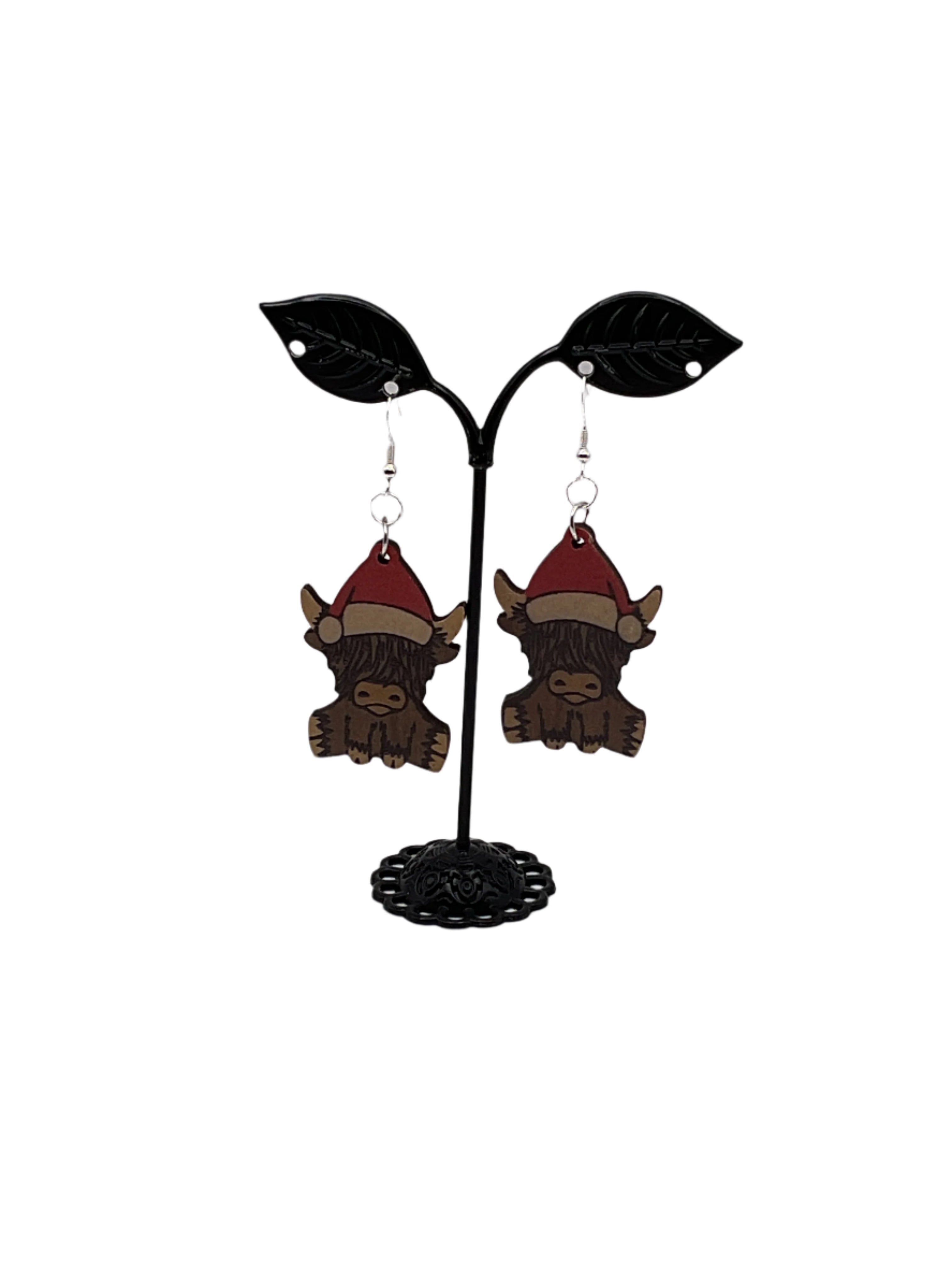 Highland Cow Christmas Earrings