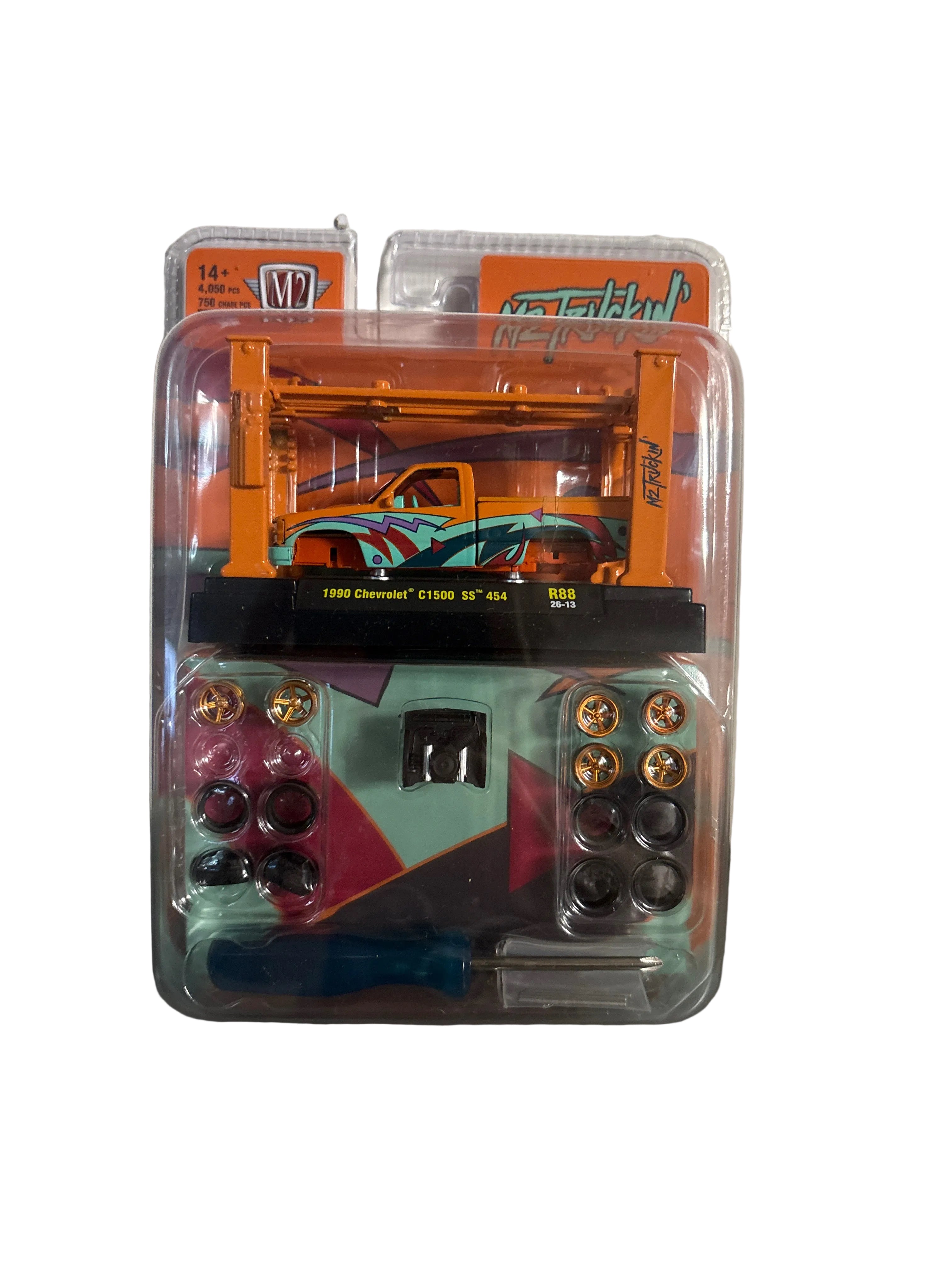 M2 1990 Chevrolet C1500 SS 454 Diecast orange