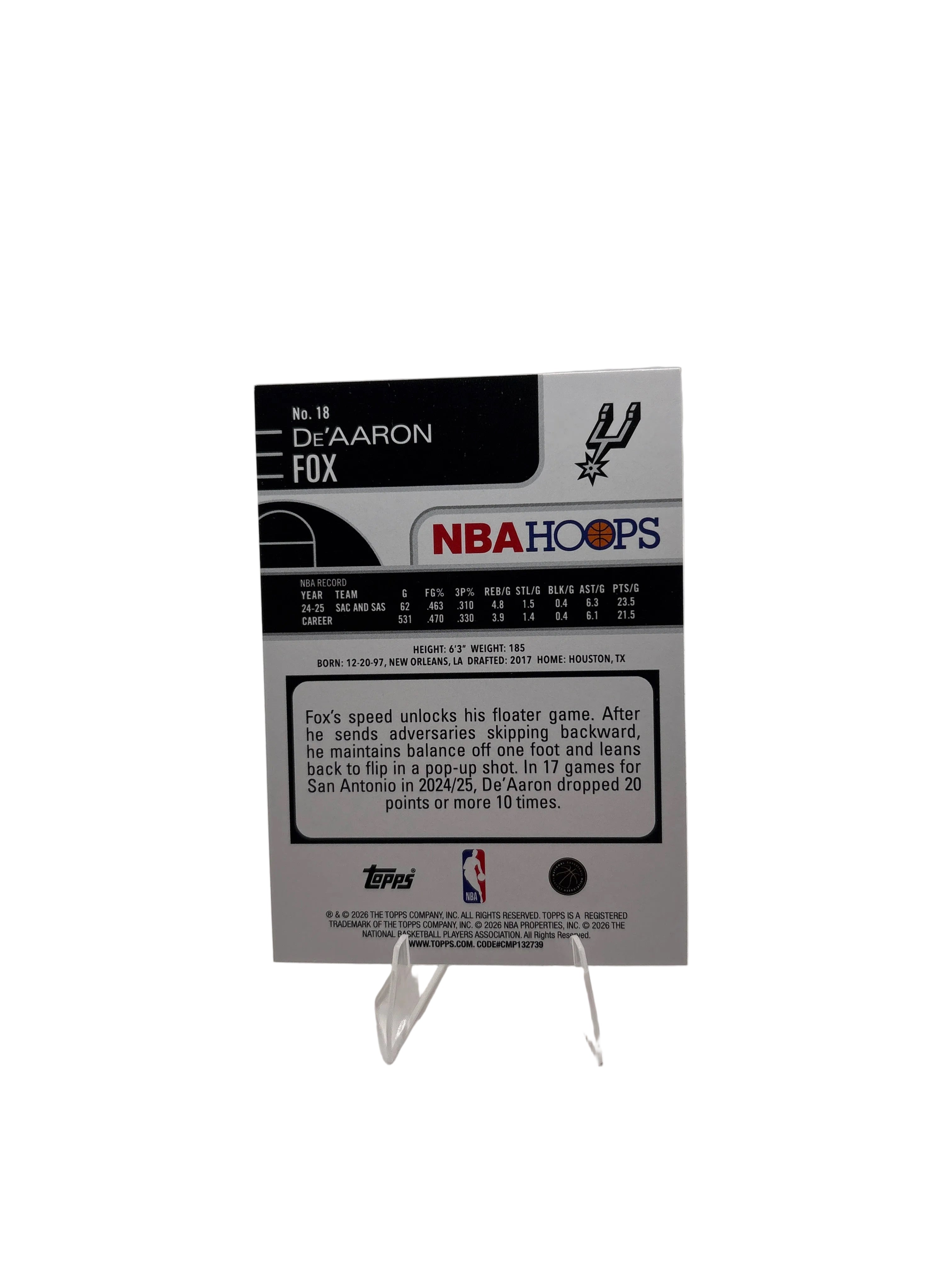 NBA Hoops De’Aaron Fox