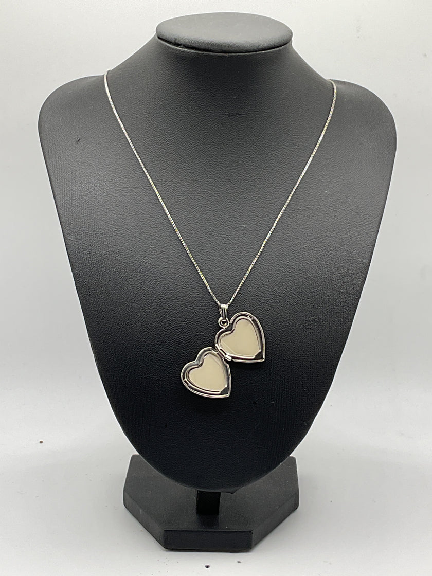 Sterling Silver, Mother of Pearl Locket Necklace