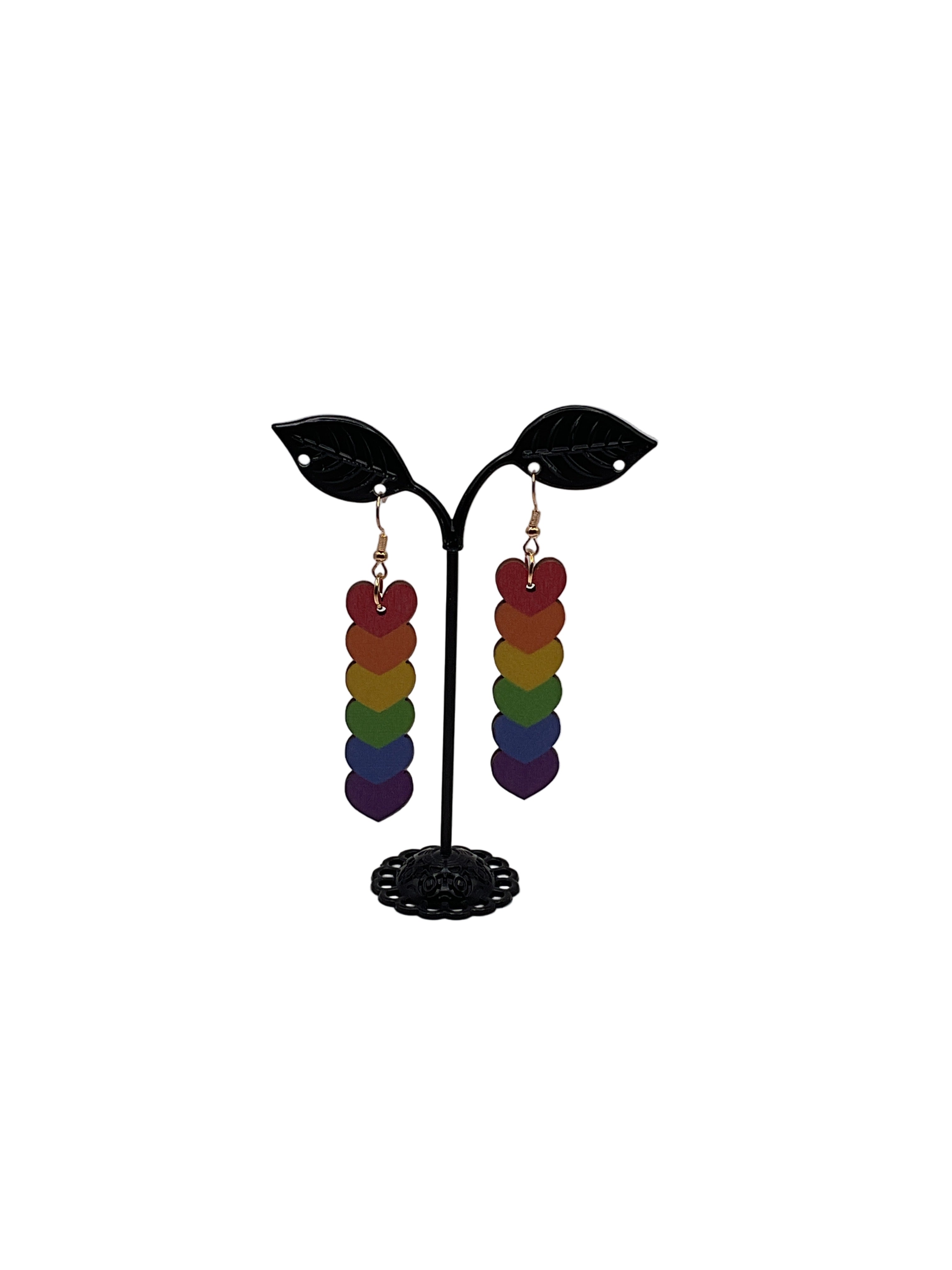 Stacked heart earrings