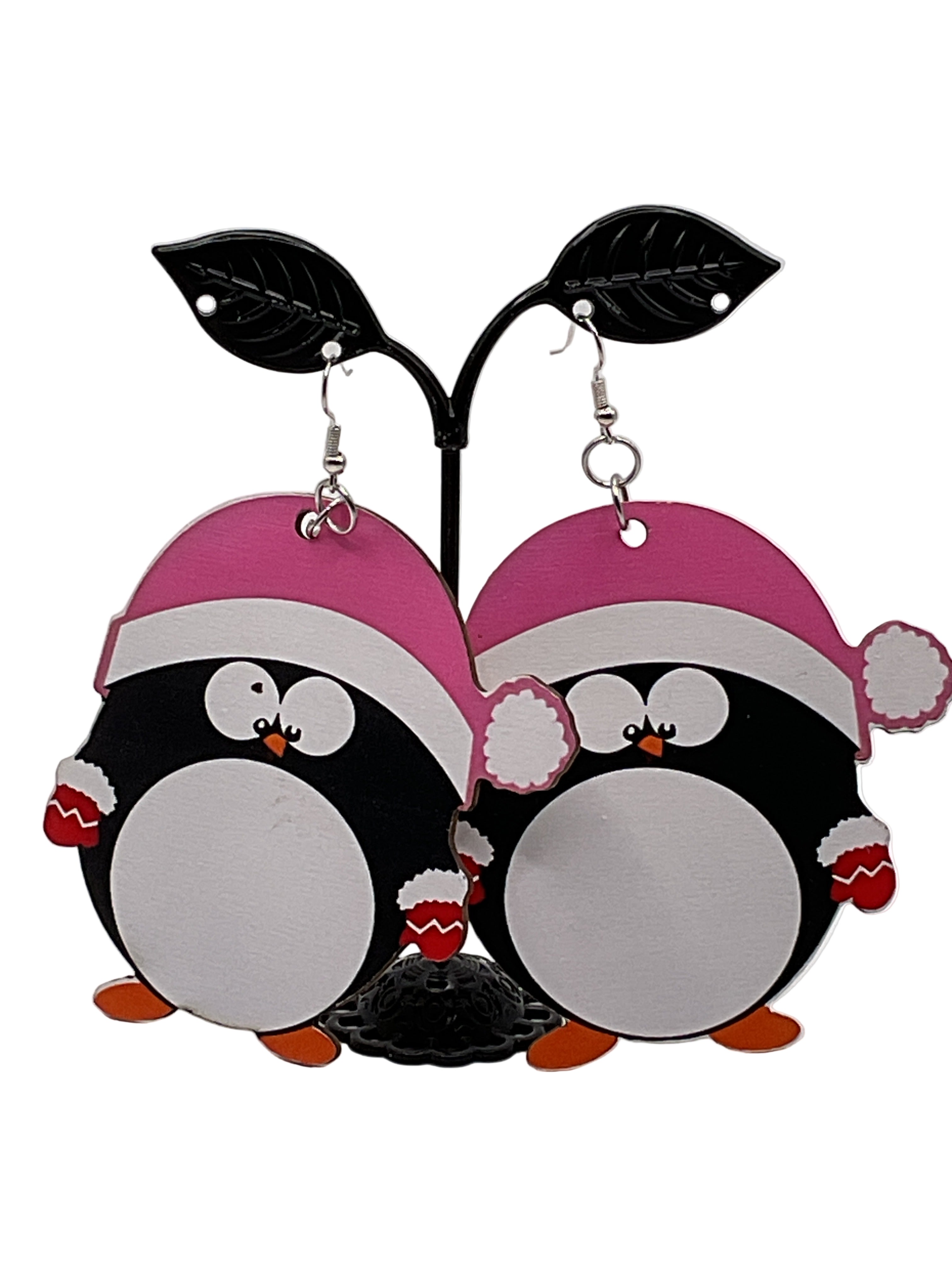 Large Wooden Christmas Earrings