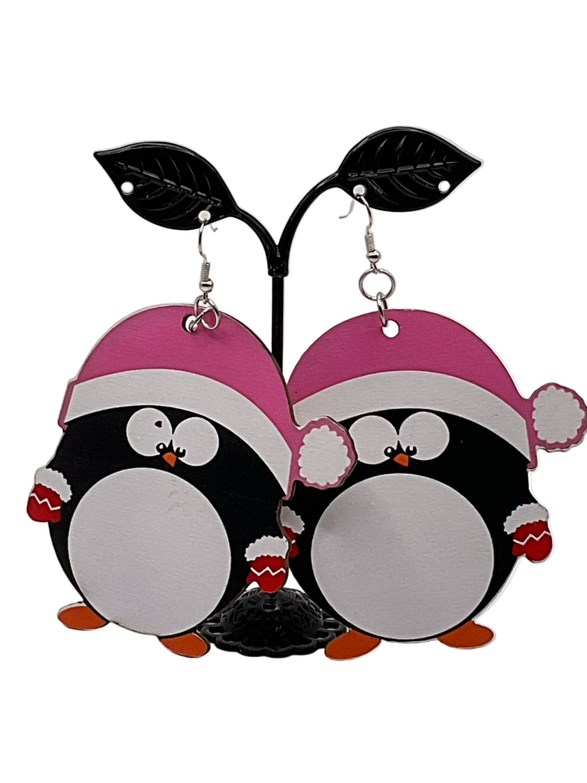 Large Wooden Christmas Earrings