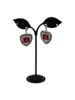 Football Heart And Crystal Earrings