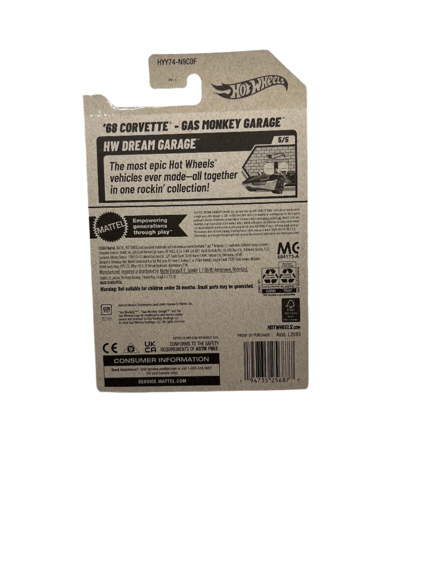Hot Wheels 68 Corvette-Gas Monkey Garage Diecast