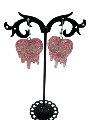 Melting convo heart earrings