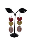 Hearts and Football Earrings