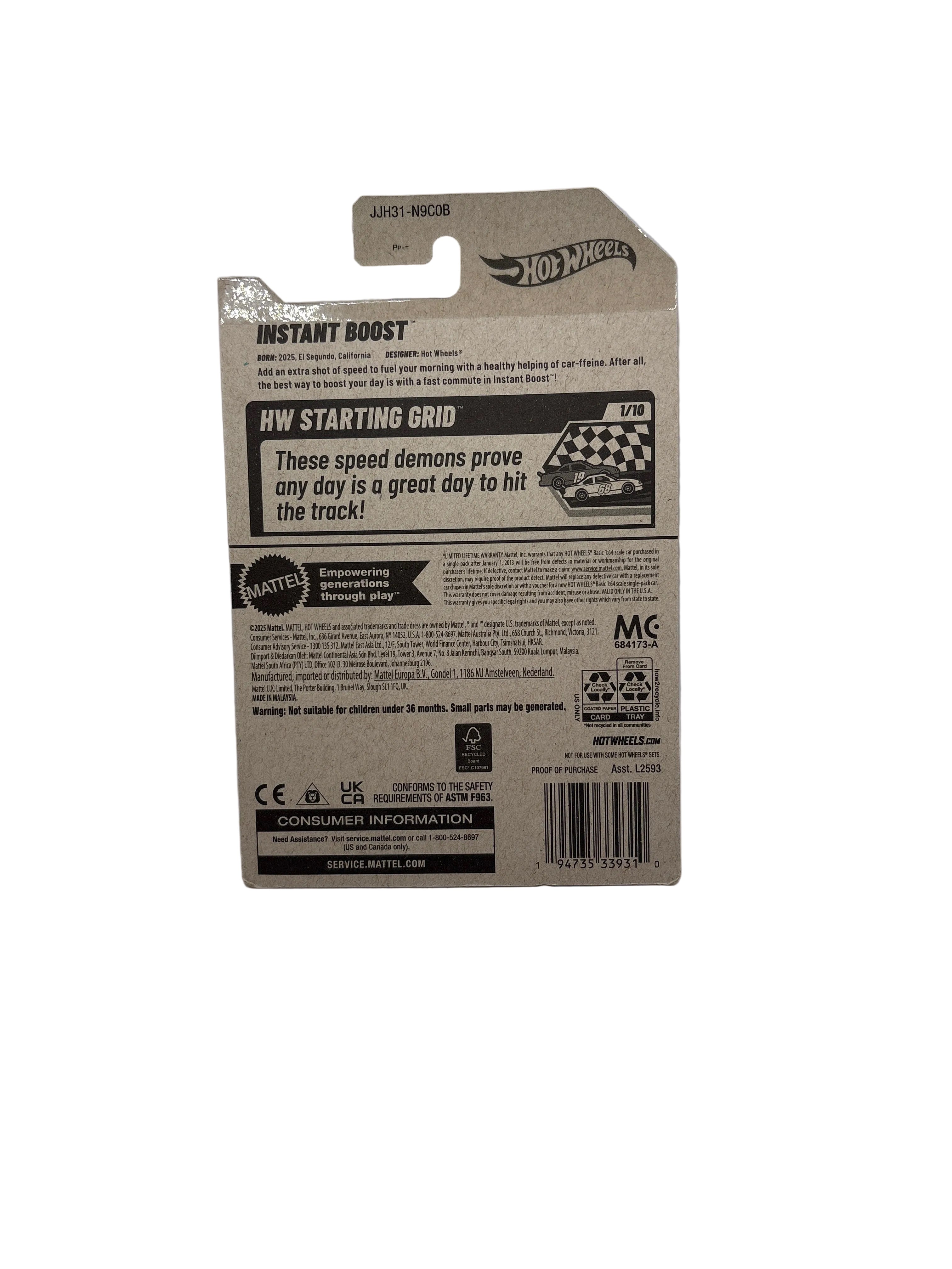 Hot Wheels Instant Boost Diecast white