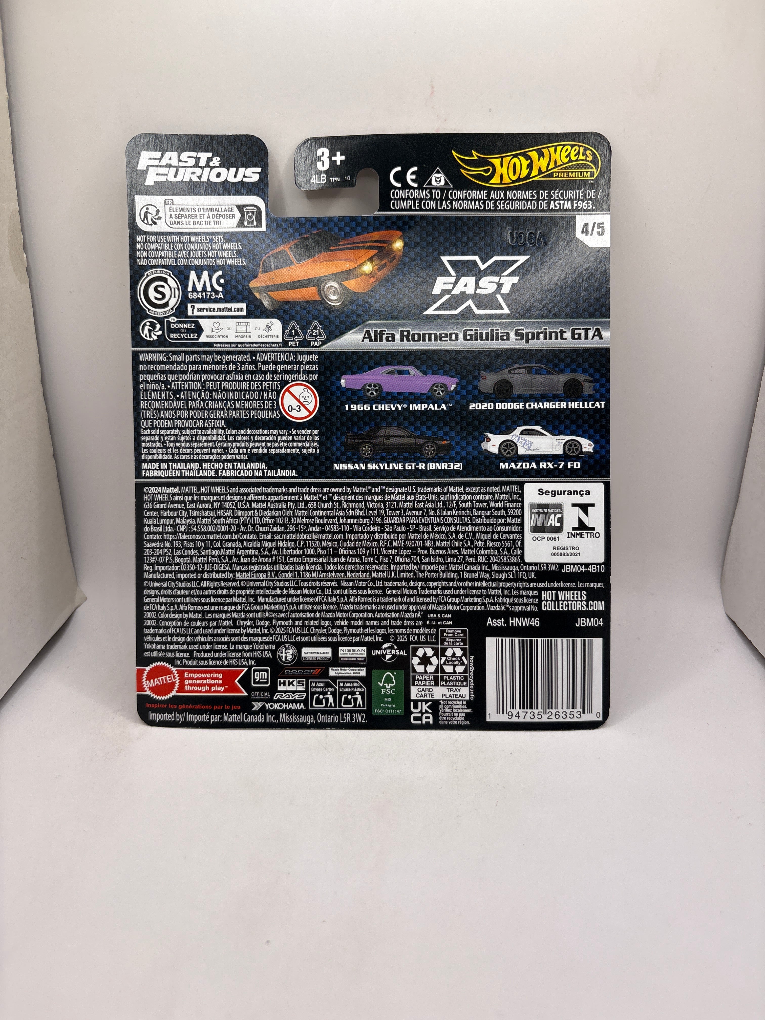 Hot Wheels Alfa Romeo Giulia Sprint GTA Diecast orange