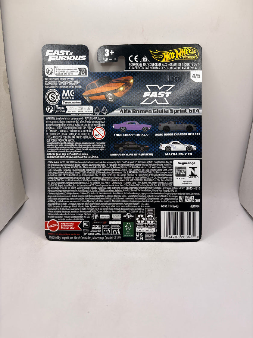 Hot Wheels Alfa Romeo Giulia Sprint GTA Diecast orange